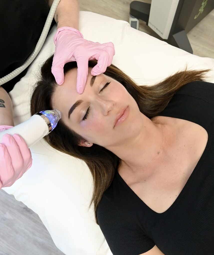 Woman getting a facial